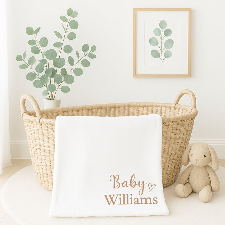 Personalied Beige Baby Name Blanket & Comforter Gift Set