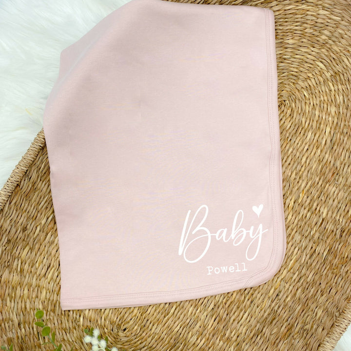 Personalised Baby Name Blanket White/Pink/Blue/Beige