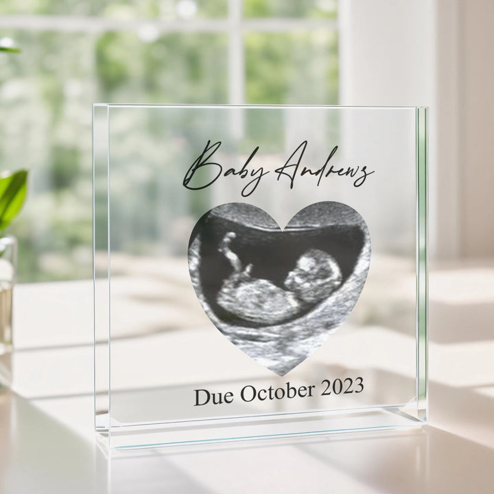 Personalised Heart Baby Scan Photo Acrylic Plaque
