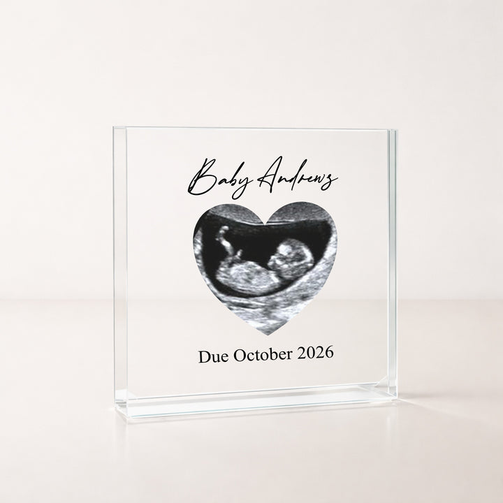 Personalised Heart Baby Scan Photo Acrylic Plaque