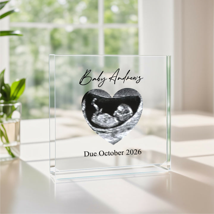 Personalised Heart Baby Scan Photo Acrylic Plaque