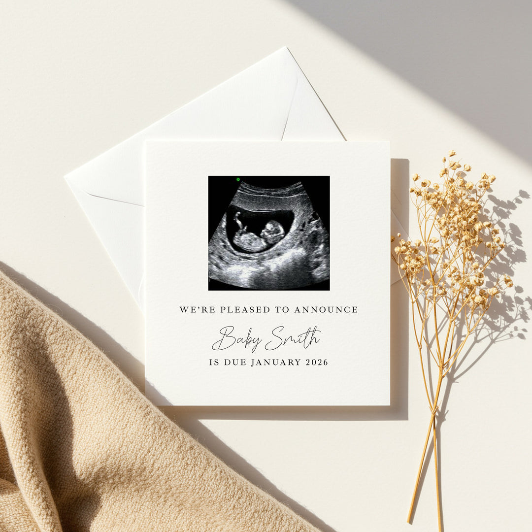 Personalised Scan Baby Announcement Card