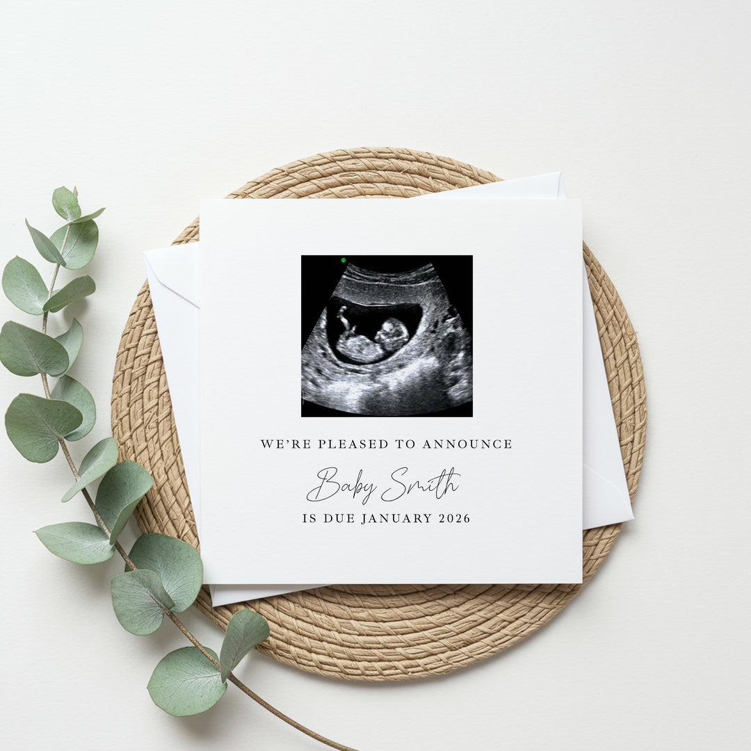 Personalised Scan Baby Announcement Card