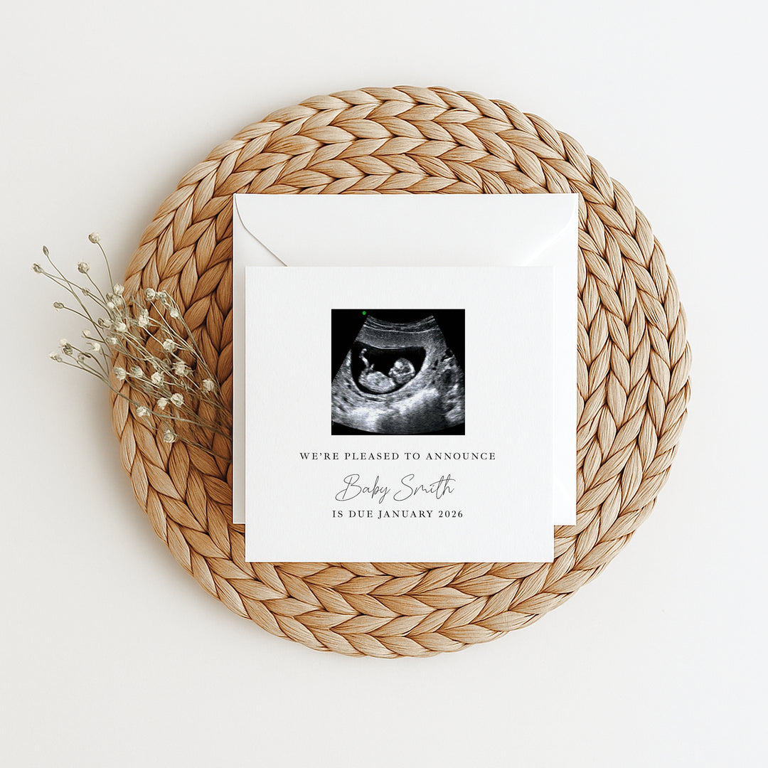 Personalised Scan Baby Announcement Card