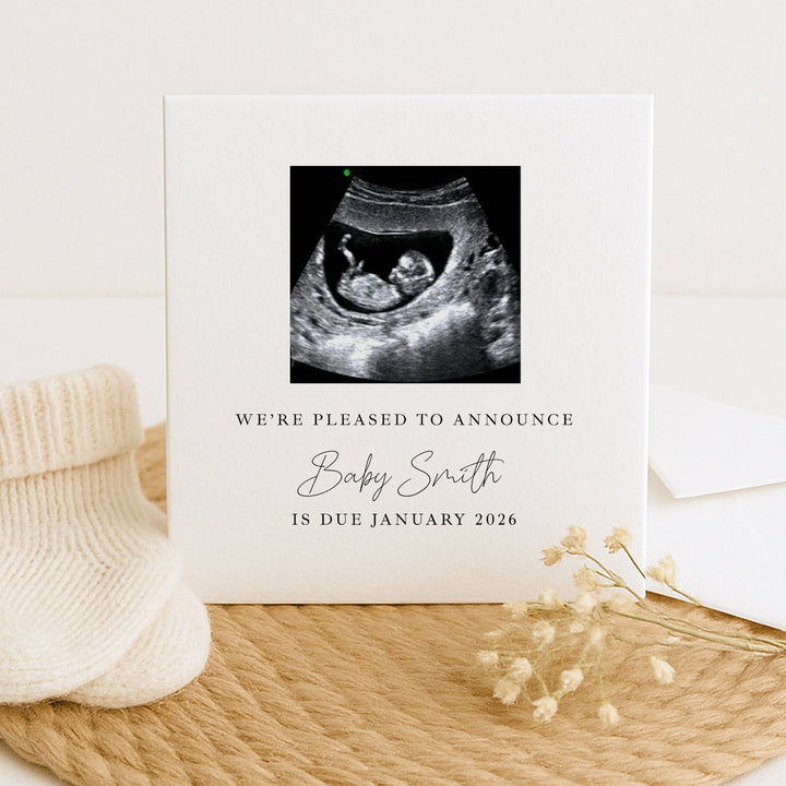 Personalised Scan Baby Announcement Card