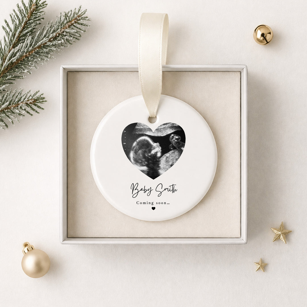 Personalised Baby Scan Christmas Bauble