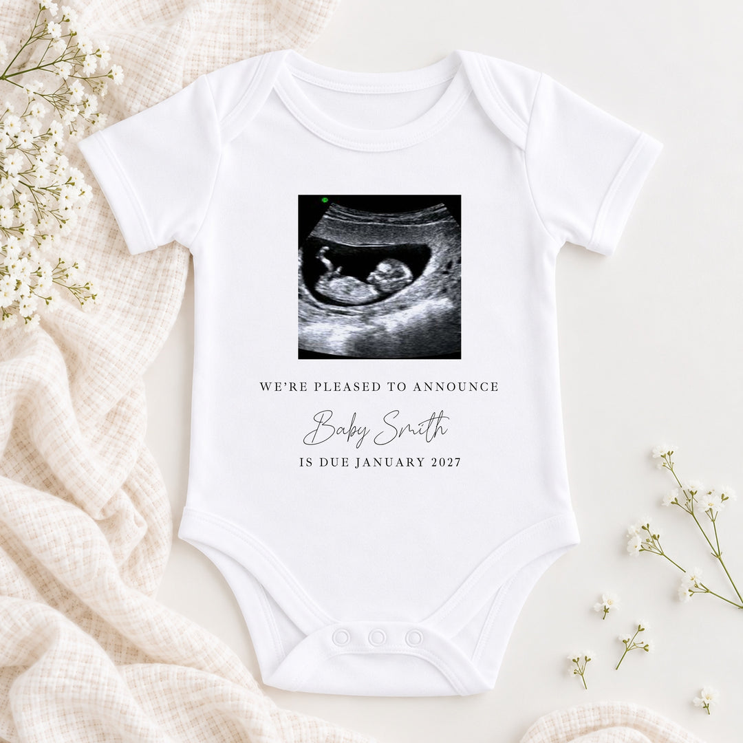 Personalised Baby Scan Announcement Vest