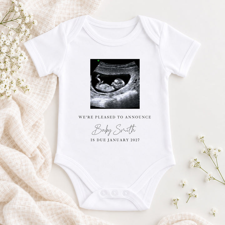 Personalised Baby Scan Announcement Vest