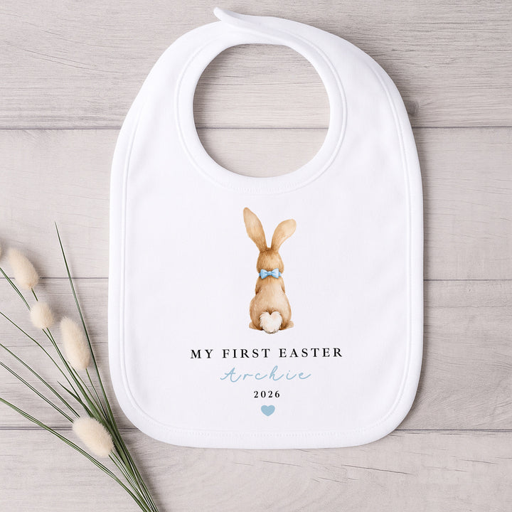 Personalised Blue Bunny My First Easter Baby Grow, Vest or Bib