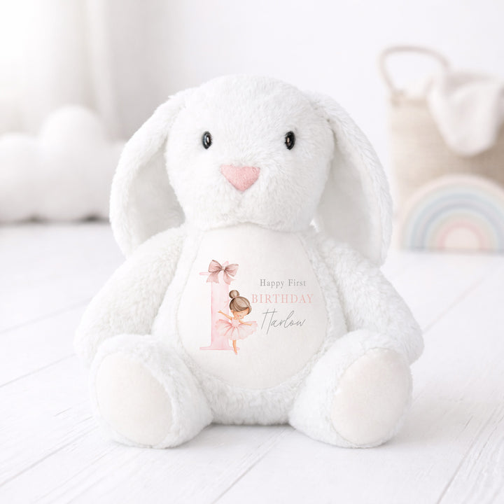 Personalised Pink Ballerina First Birthday Teddy