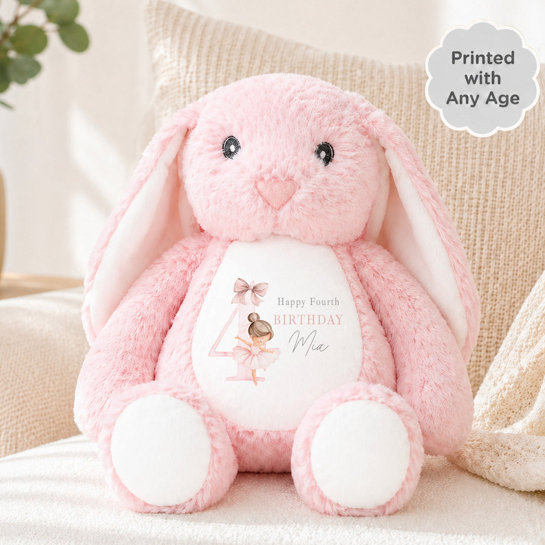 Personalised Pink Ballerina Any Age Birthday Teddy
