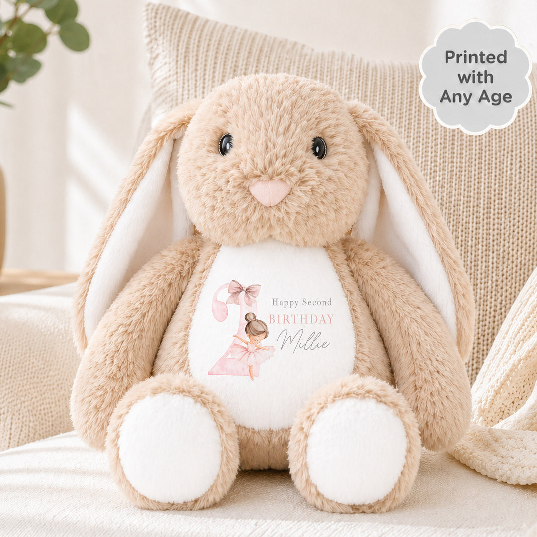 Personalised Pink Ballerina Any Age Birthday Teddy