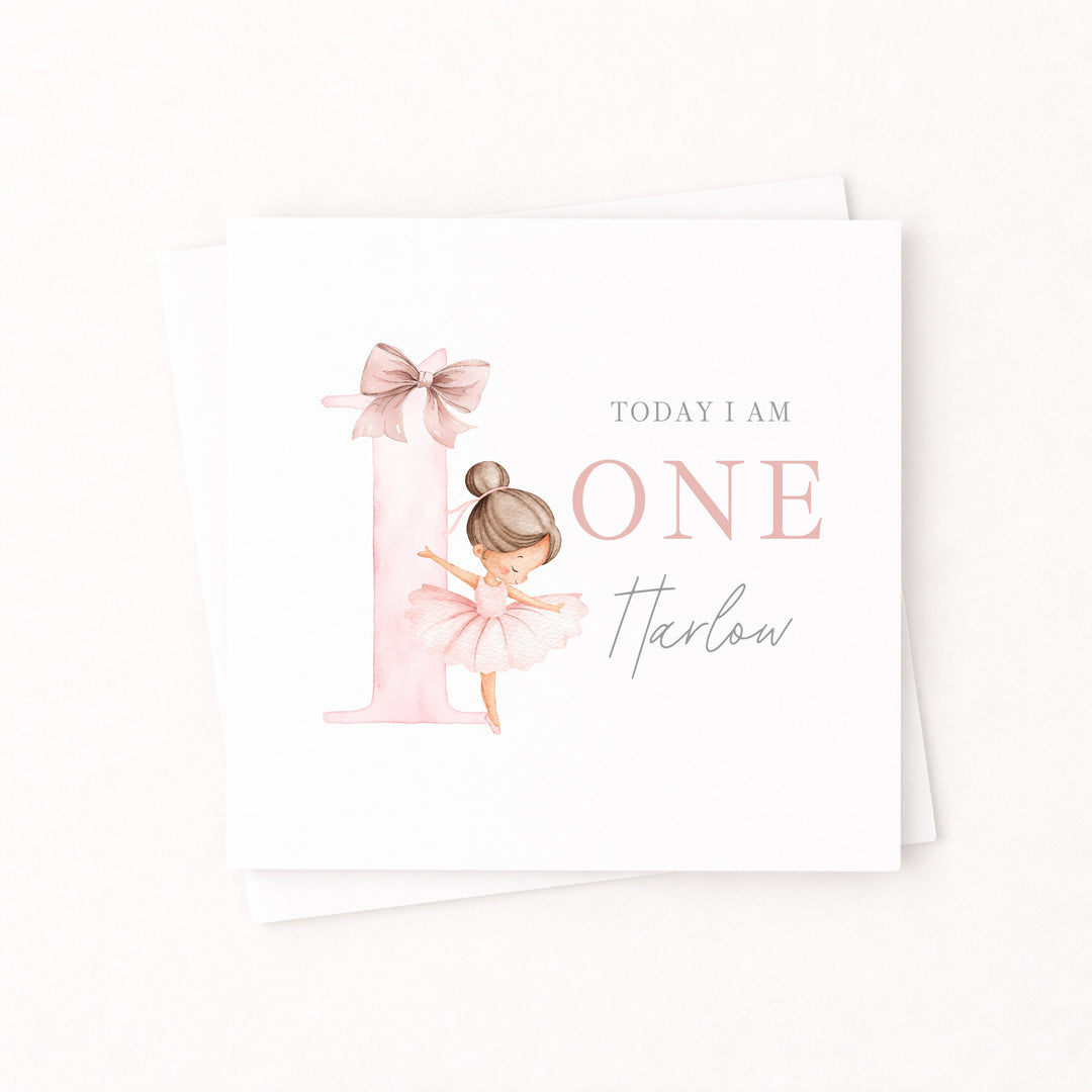 Personalised Pink Ballerina Birthday Card