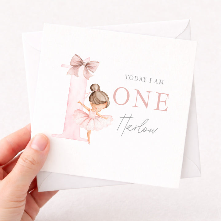 Personalised Pink Ballerina Birthday Card