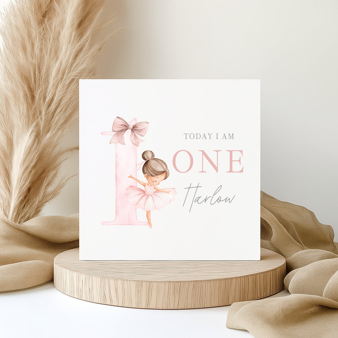 Personalised Pink Ballerina Birthday Card