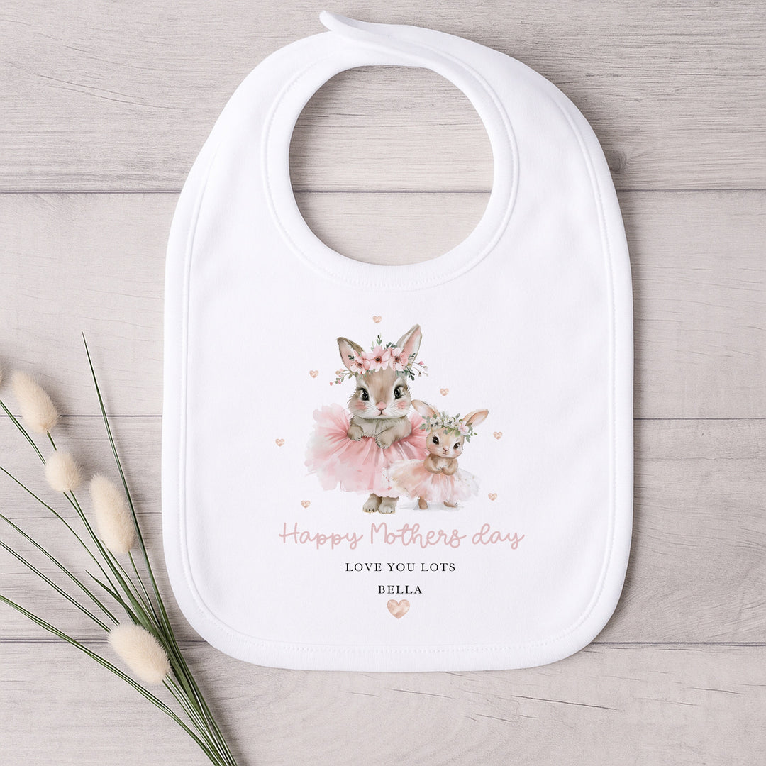 Personalised Ballerina Bunny Happy Mother's Day Baby Grow, Vest or Bib