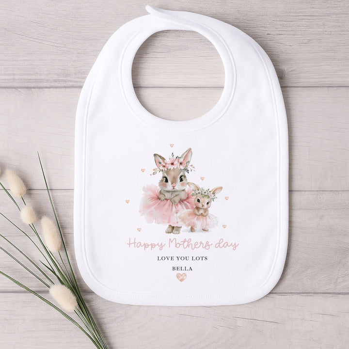 Personalised Ballerina Bunny Happy Mother's Day Baby Grow, Vest or Bib