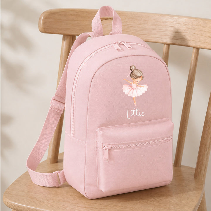 Personalised Pink Ballerina Backpack
