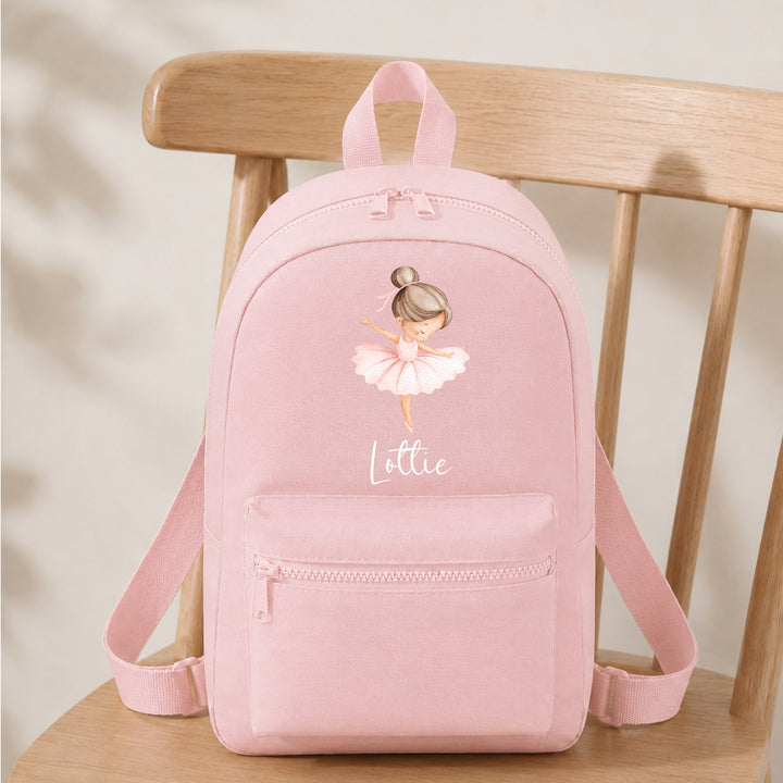Personalised Pink Ballerina Backpack