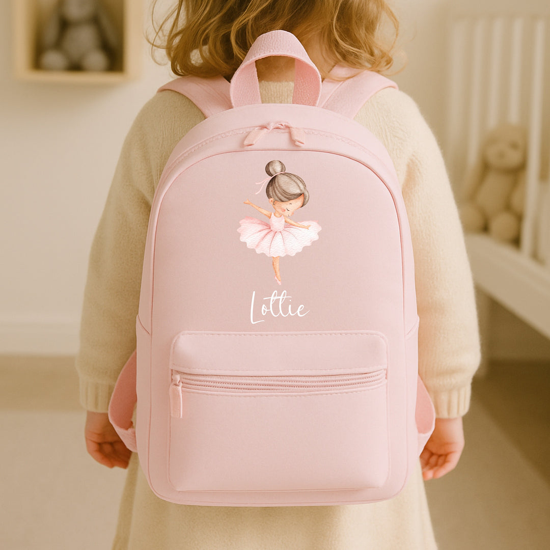 Personalised Pink Ballerina Backpack