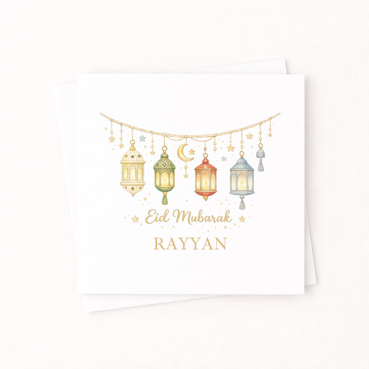 Personalised Lanterns Eid Mubarak Card