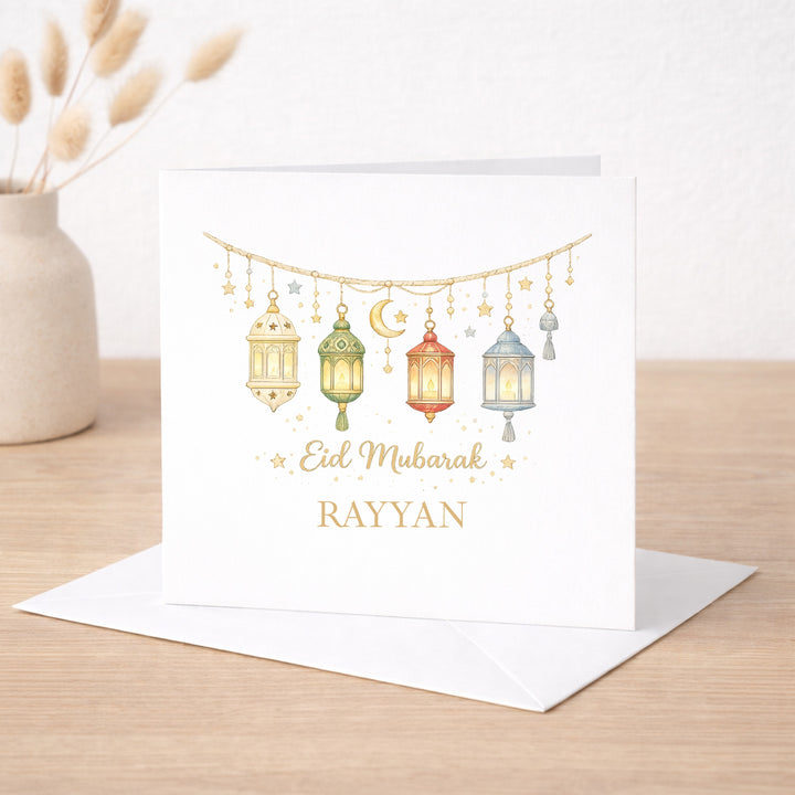 Personalised Lanterns Eid Mubarak Card