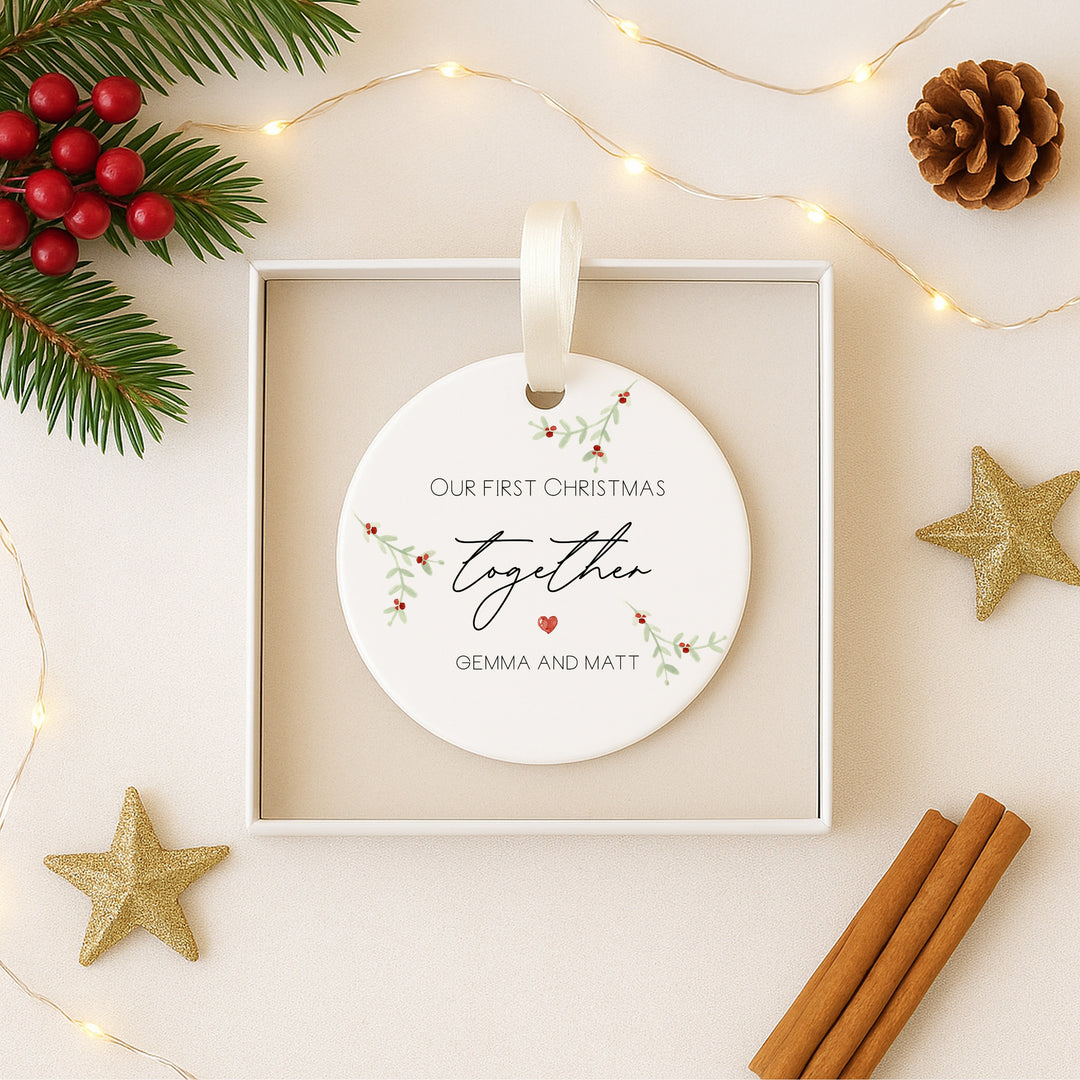 Our First Christmas Together as a Couple Ceramic Ornament