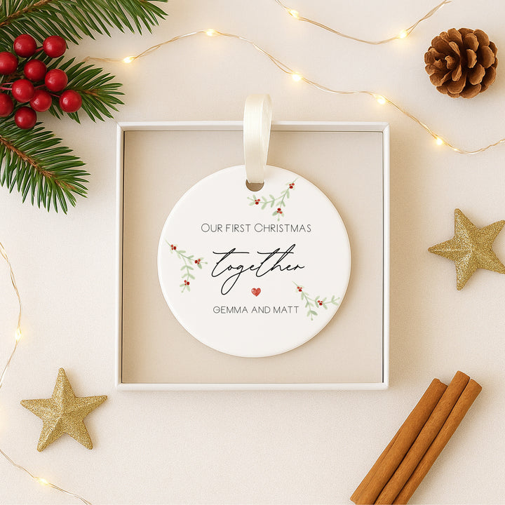Our First Christmas Together as a Couple Ceramic Ornament