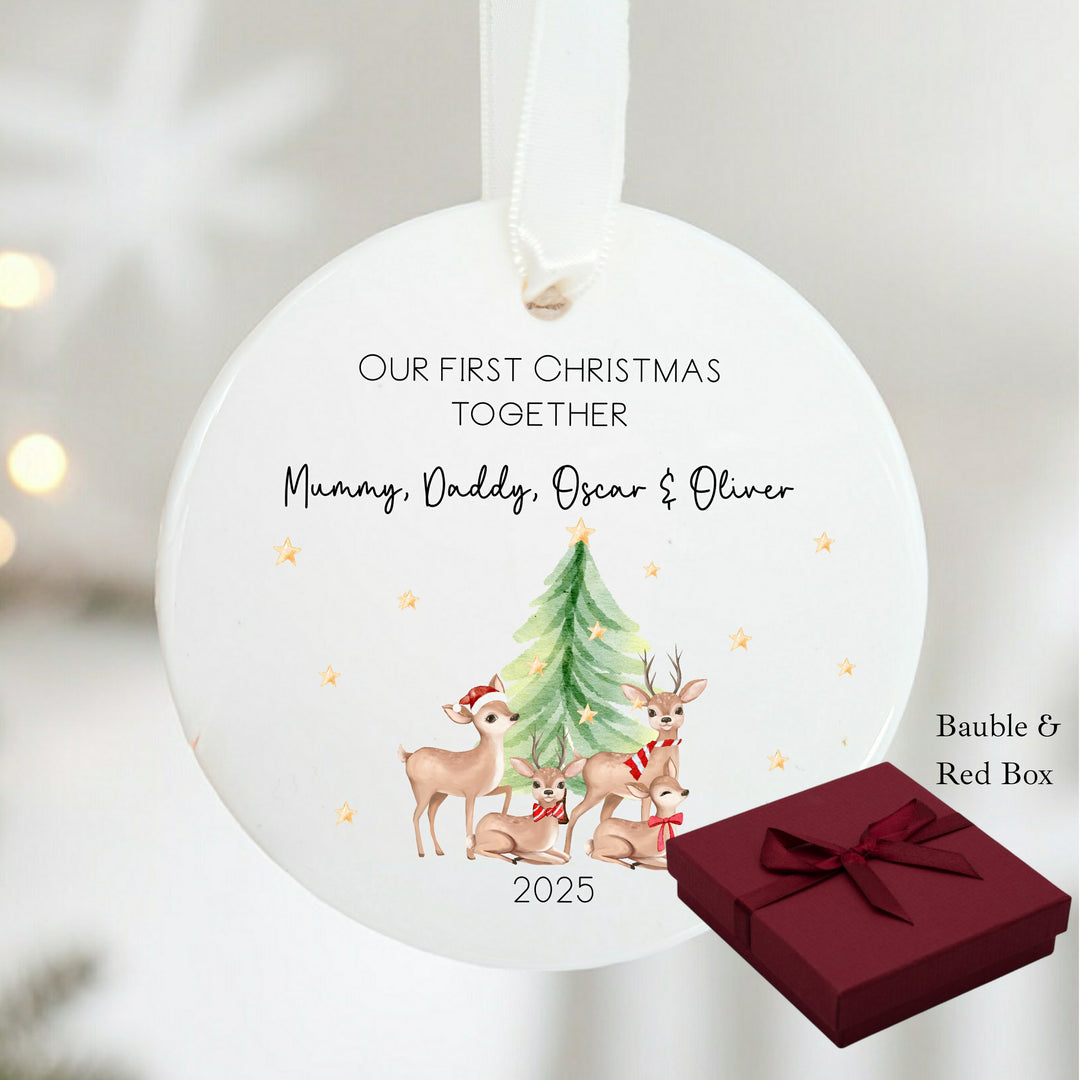 Personalised Our First Christmas Together Ceramic Bauble