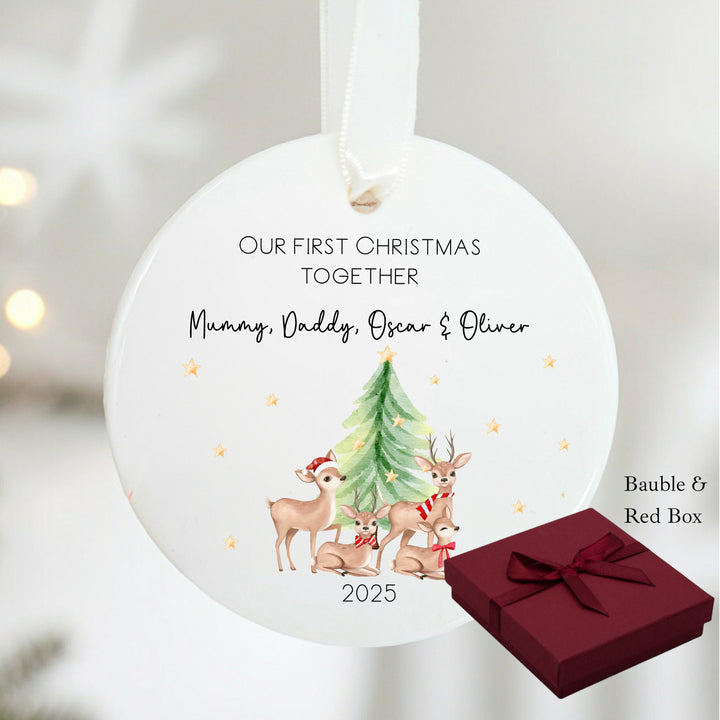 Personalised Our First Christmas Together Ceramic Bauble