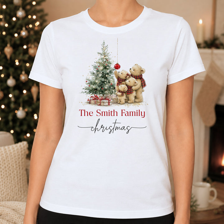 Personalised Teddy Bear Family Matching Tartan Christmas Pyjamas