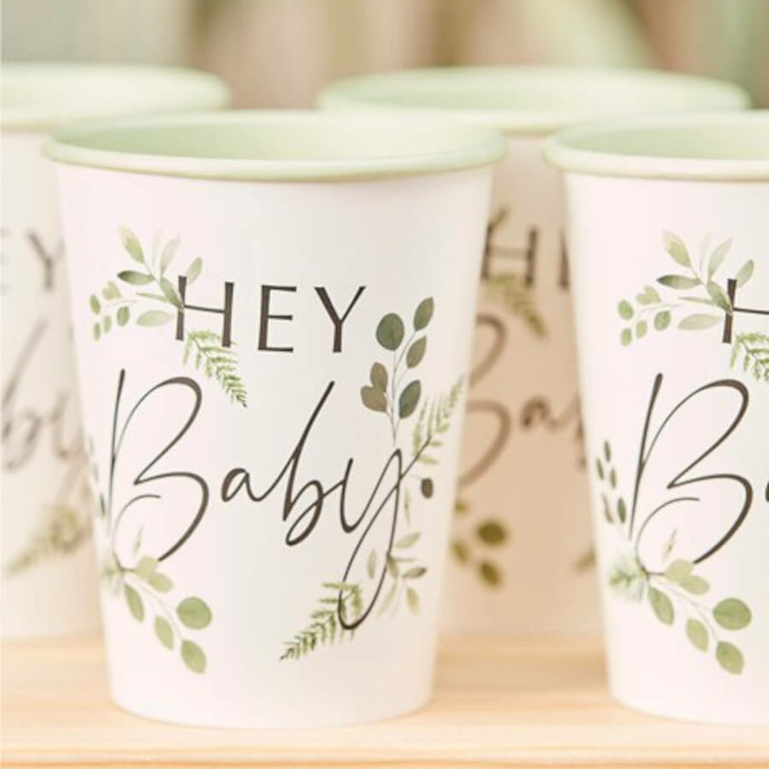 Botanical Baby Paper Party Cups