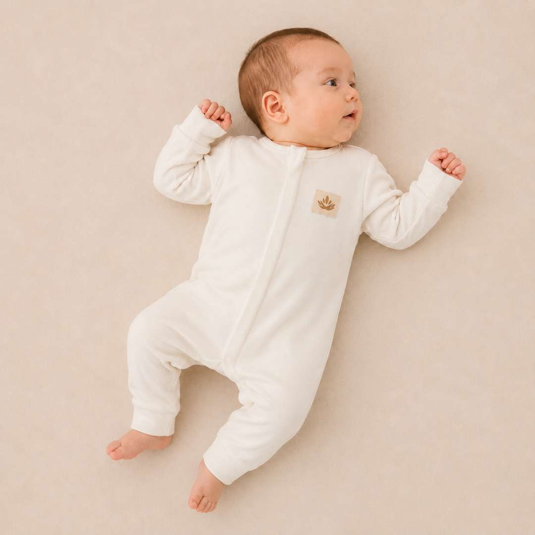 Unisex Organic Zip Up Baby Grow