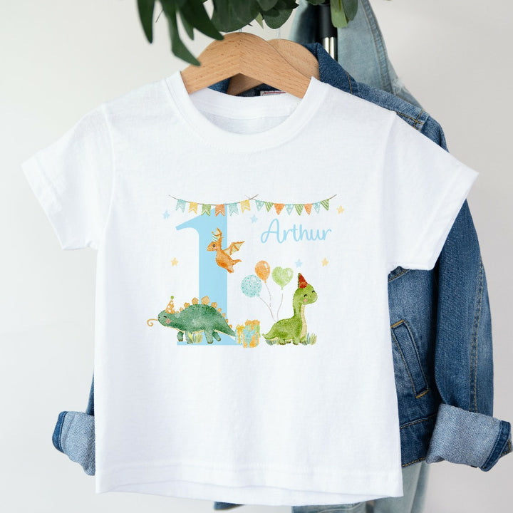 Personalised Name is One Dinosaur First Birthday T-shirt/Vest