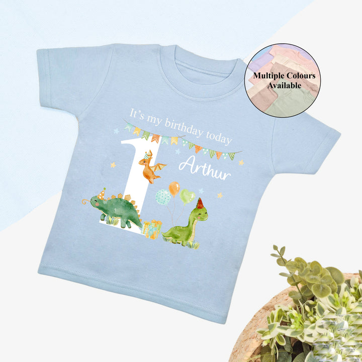 Personalised Dinosaur Party Birthday T-shirt