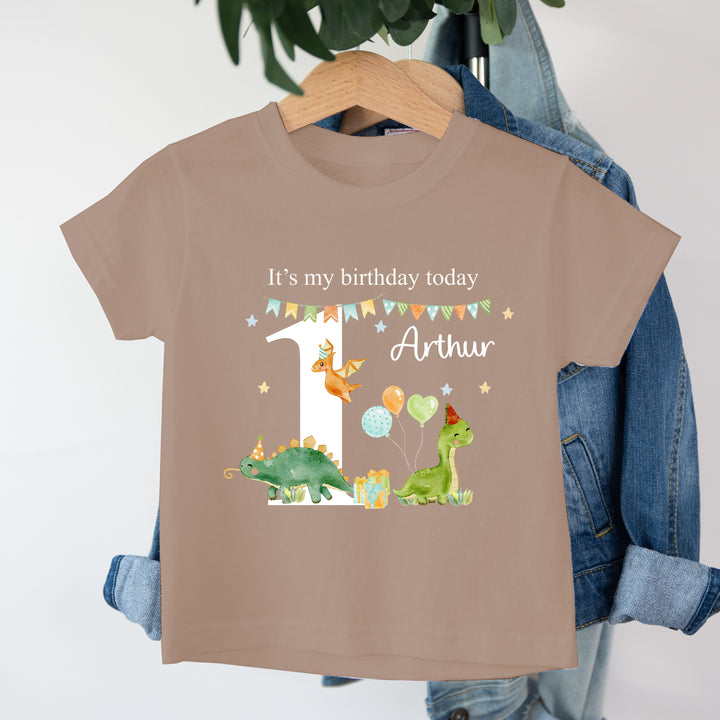 Personalised Dinosaur Party Birthday T-shirt