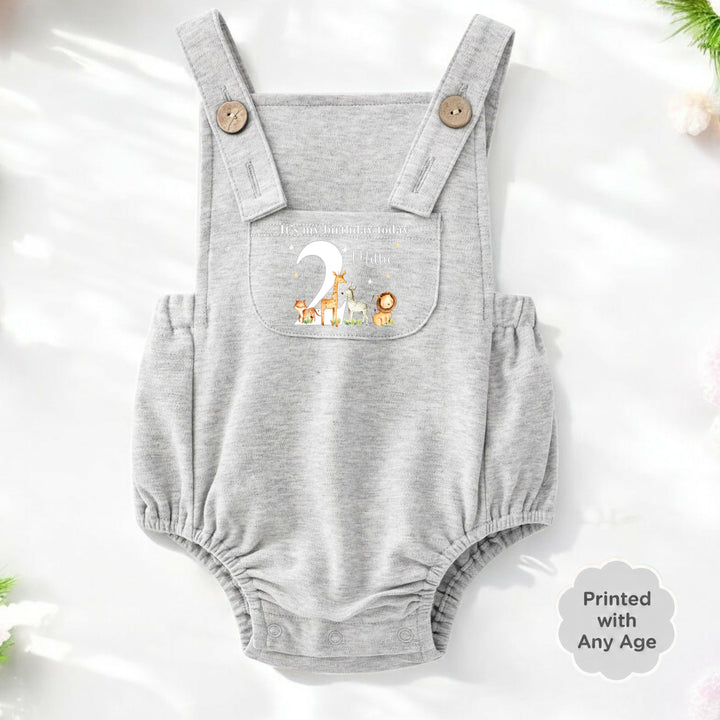 Personalised Jungle Safari Any Age Birthday Dungarees