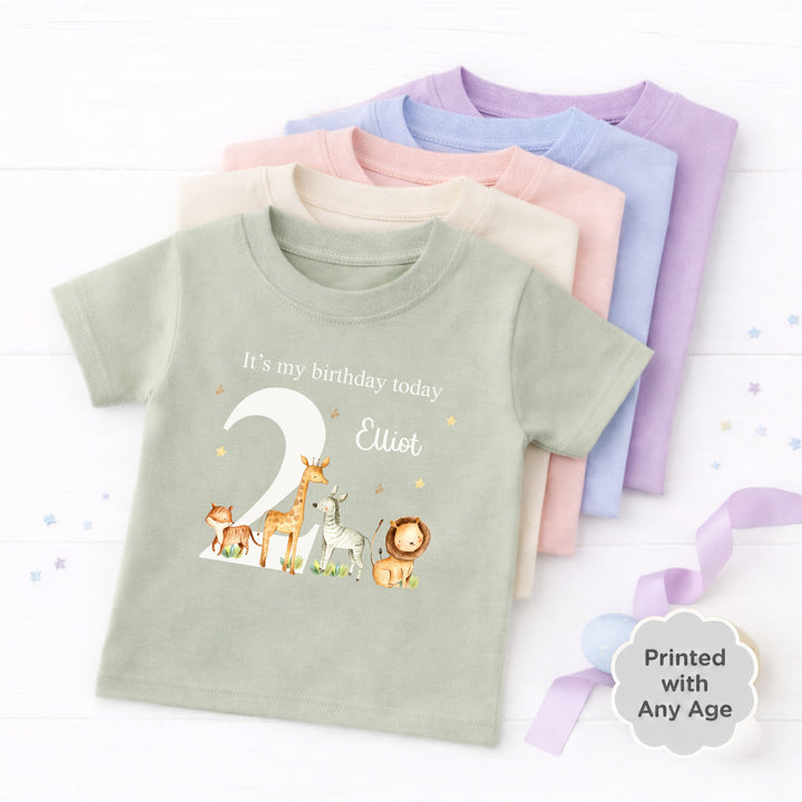 Personalised Jungle Scene Any Age Birthday T-shirt
