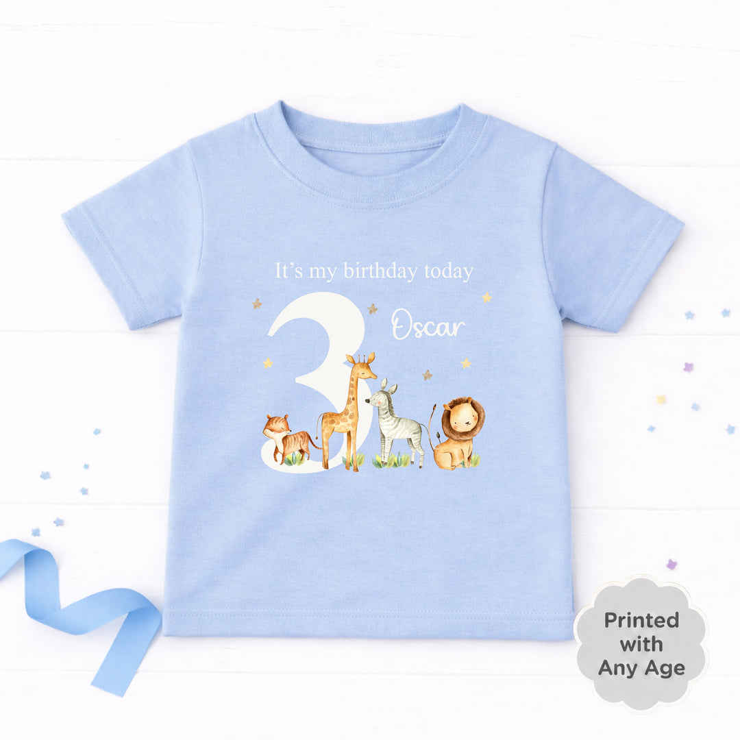 Personalised Jungle Scene Any Age Birthday T-shirt