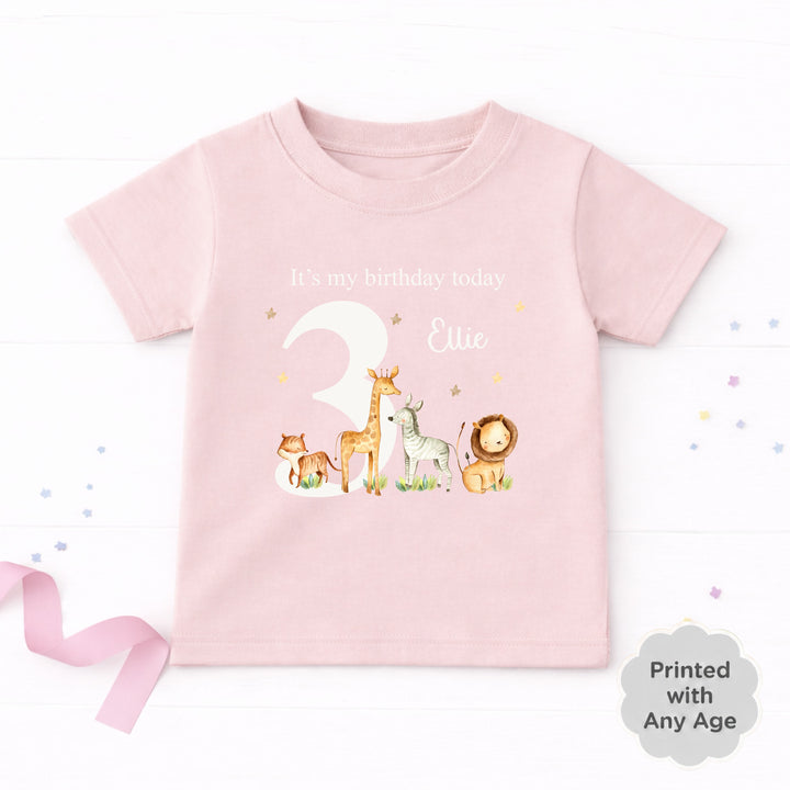 Personalised Jungle Scene Any Age Birthday T-shirt