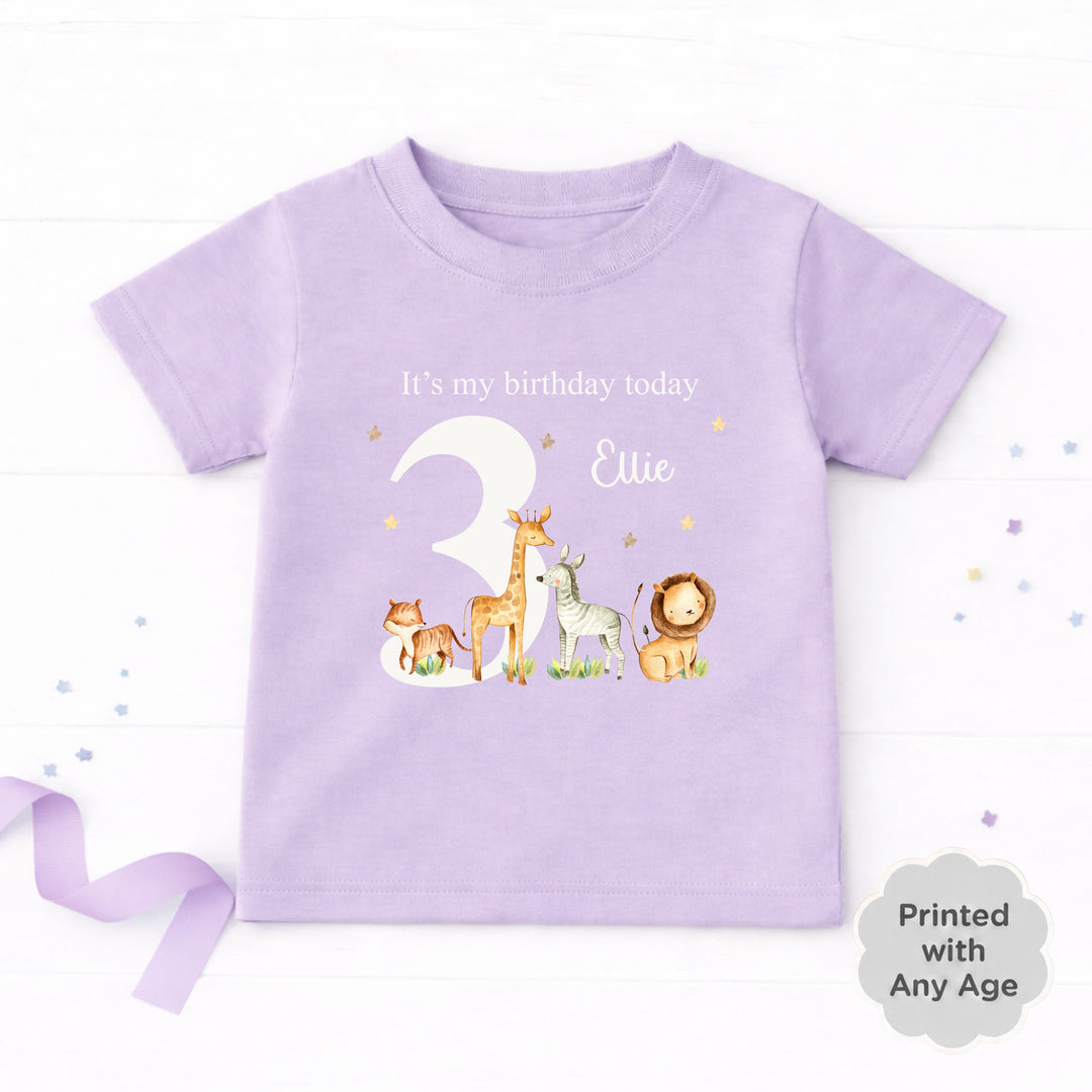 Personalised Jungle Scene Any Age Birthday T-shirt
