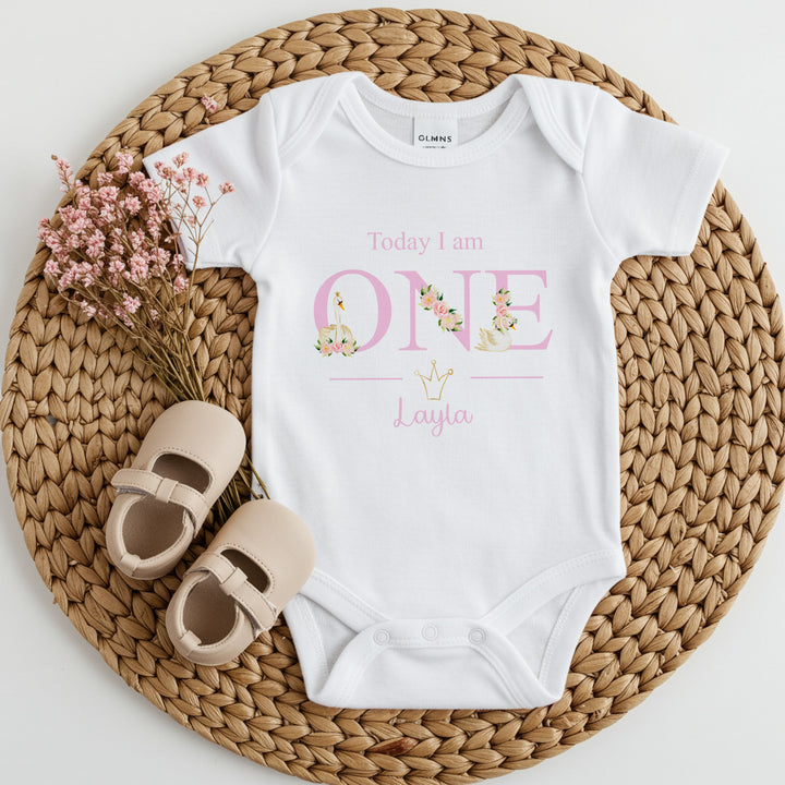 Personalised Floral Swan Birthday Vest