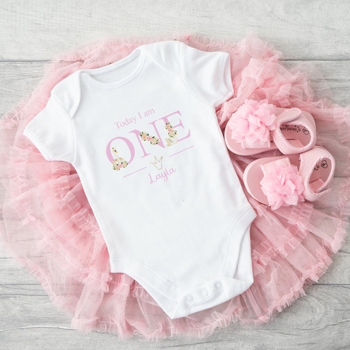 Personalised Floral Swan Birthday Vest