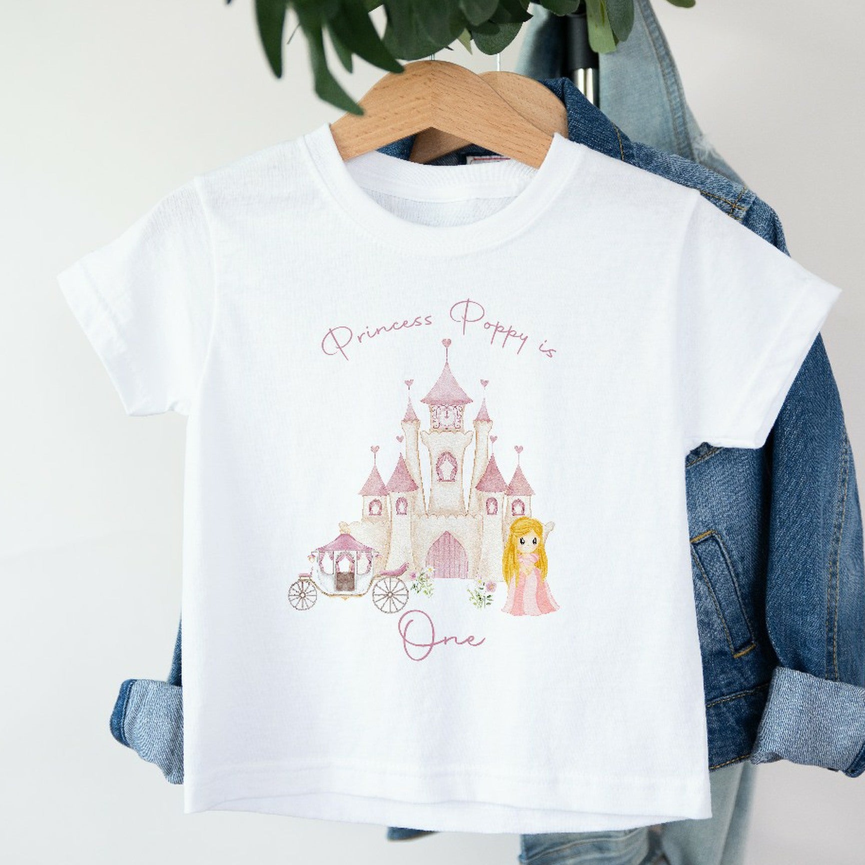 Personalised Princess Castle Number Birthday T shirt Vest