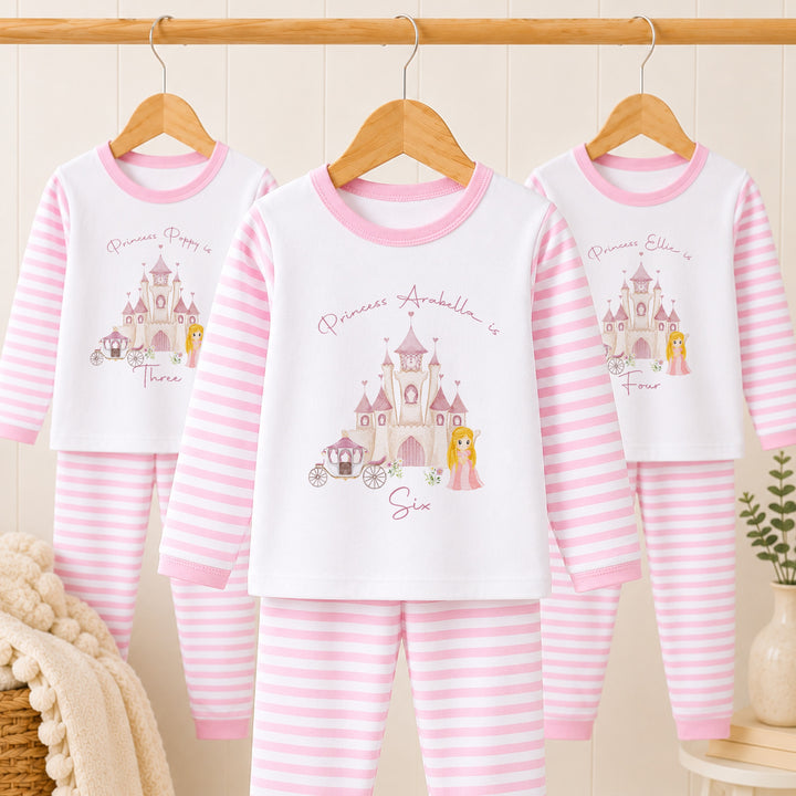 Personalised Princess Castle Any Age Birthday Pyjamas
