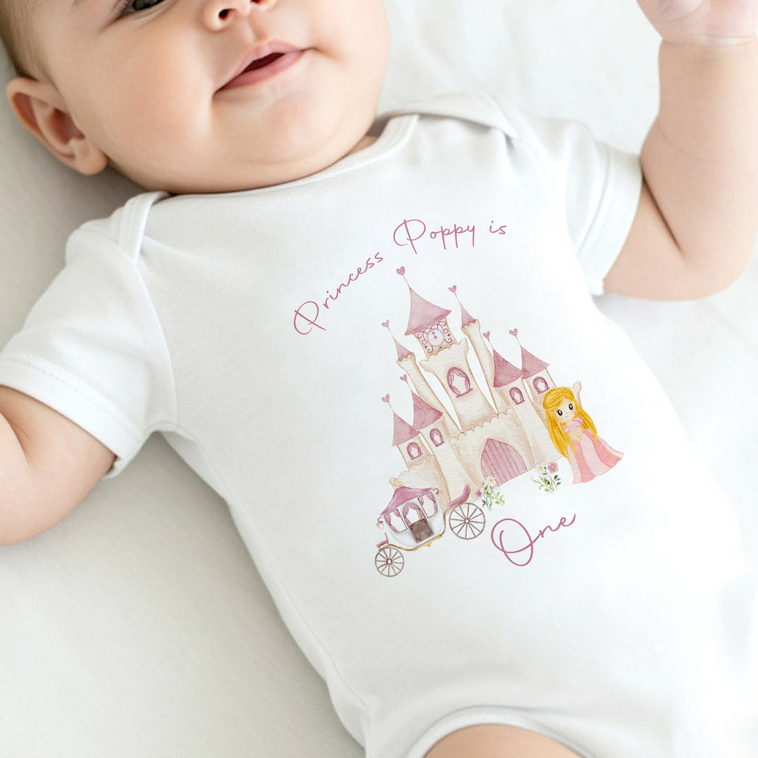 Personalised Princess Castle First Birthday Vest