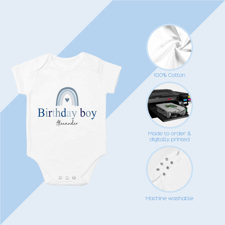 Personalised Blue Rainbow Birthday Vest