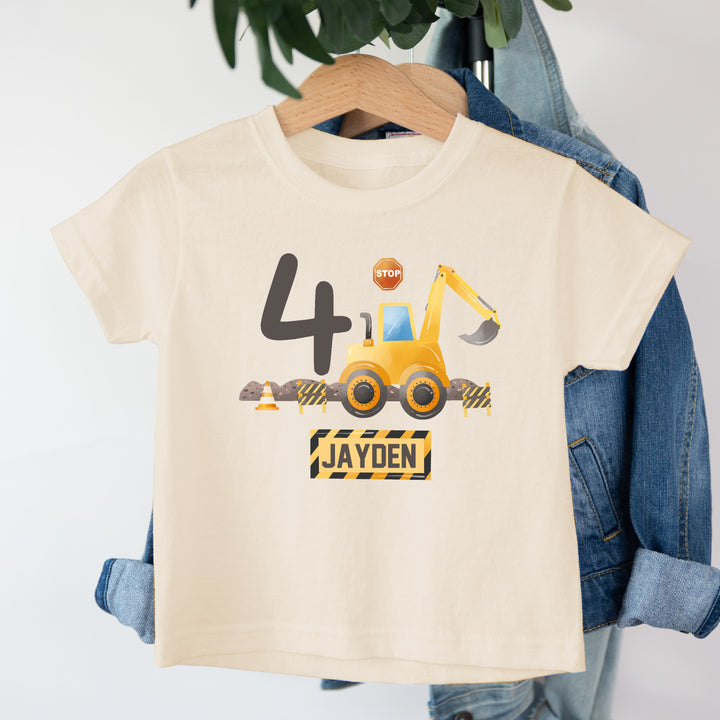 Personalised Digger Birthday T-shirt