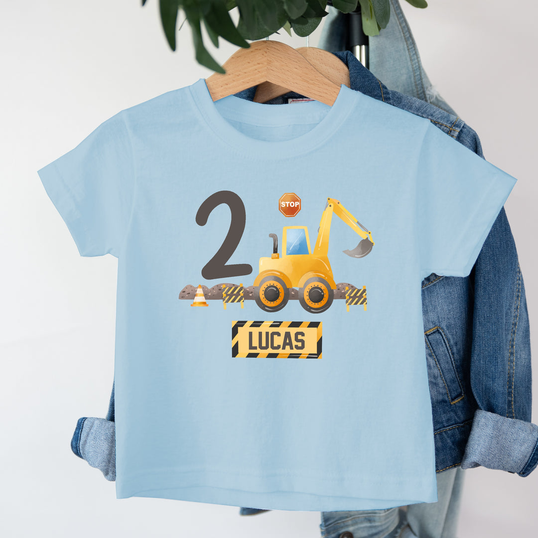 Personalised Digger Birthday T-shirt