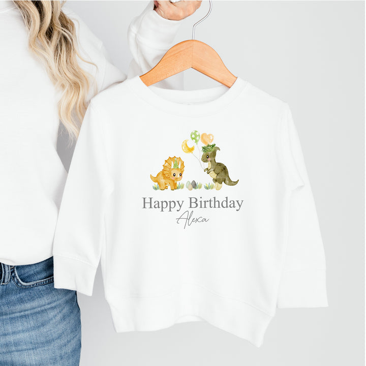 Personalised Dino Party Birthday Boy Sweatshirt